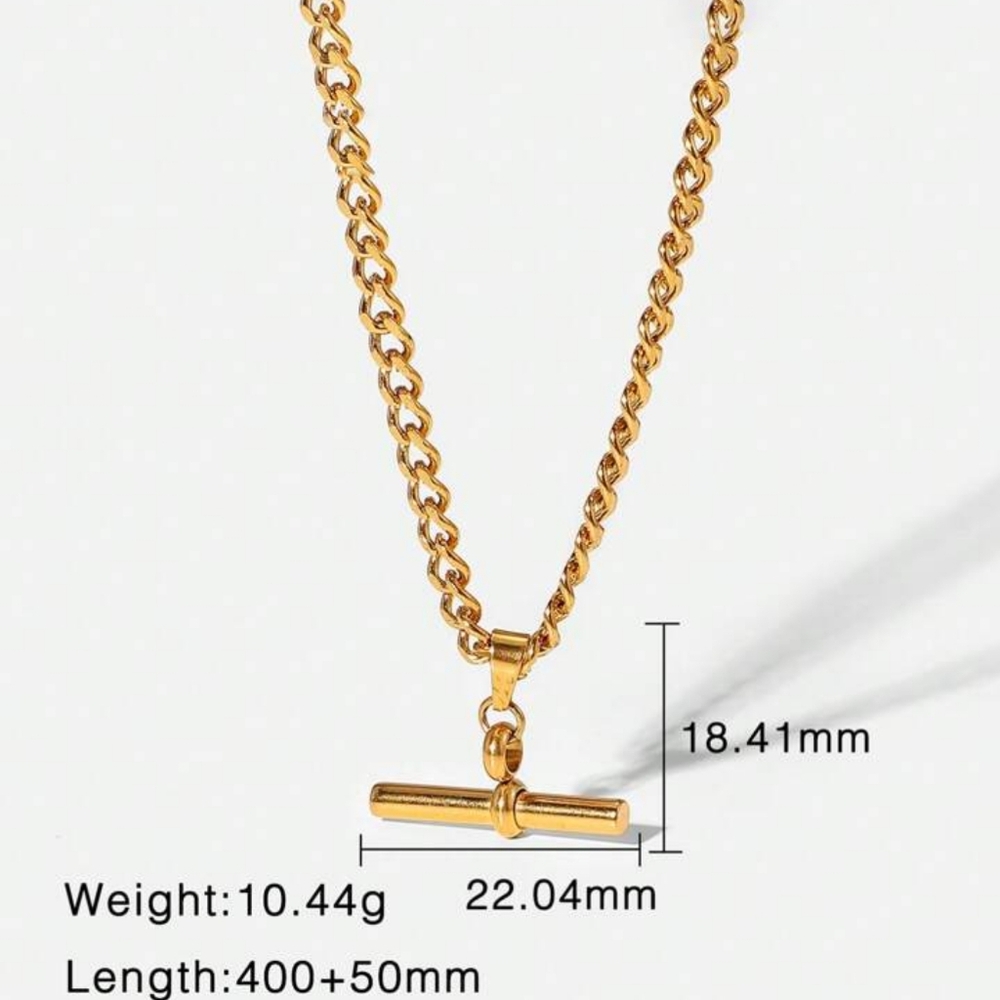 Minimalist Gold Toggle Bar Necklace for Women